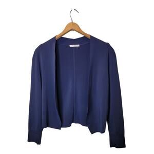 MM Lafleur Womens Sant Ambroeus Blue Jardigan Open Cardigan Size Medium
